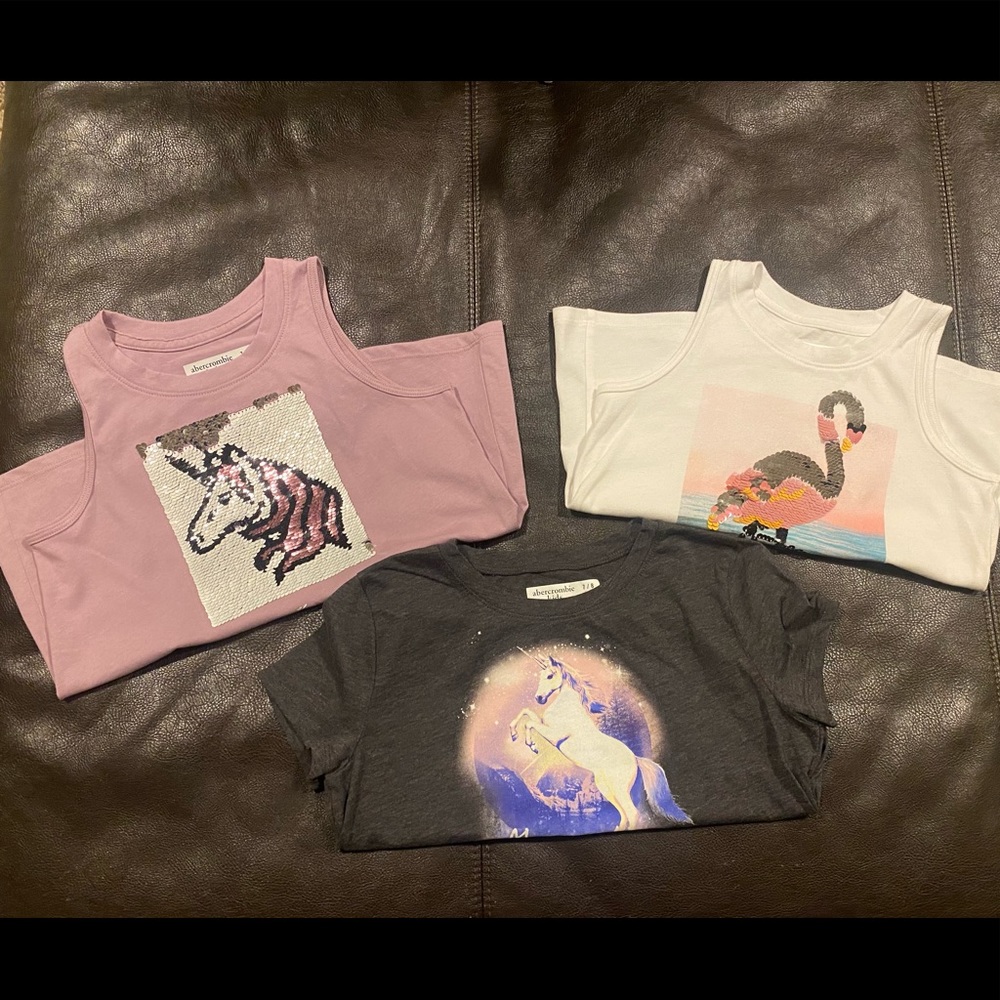 Lot of 3 Abercrombie Kids shirts Girls size 7/8